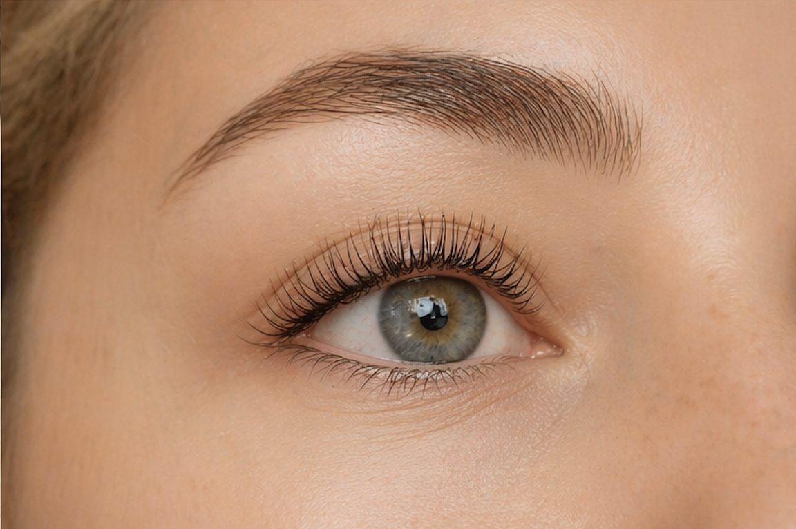Natural lash lift result showing lifted and defined eyelashes for a clean and effortless look