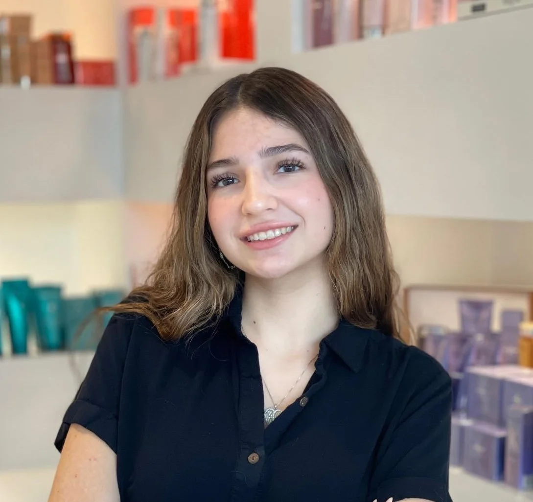 Isabella, at the reception and booking desk.