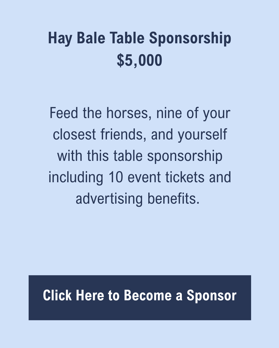 Hay Bale Table Sponsorship - $5000