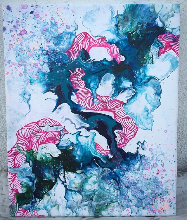 &ldquo; I have travelled through madness to find me&rdquo; - Danny Alexander 
Commissioned artwork for the lovely @amyfewsher .
..
...
....
#abstractart #abstractpainting #fluidartwork #colourburst #oceanart #energyart #cosmicart #covidcreations #cov