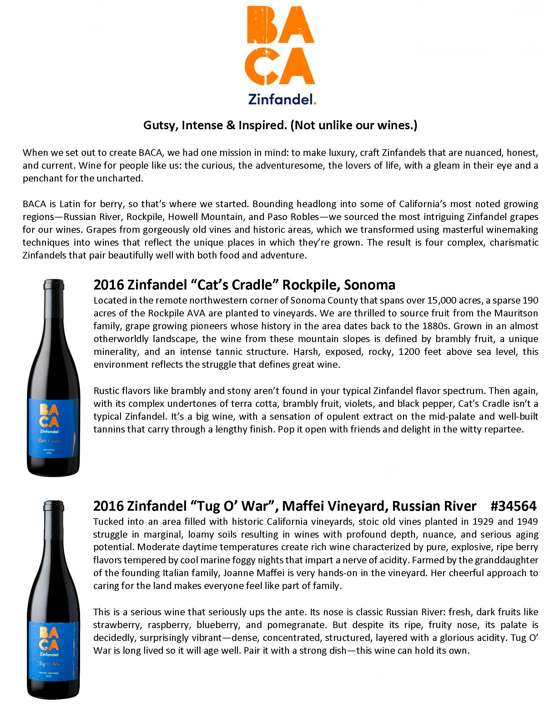 NEW PRODUCT - BACA from Hall & Walt