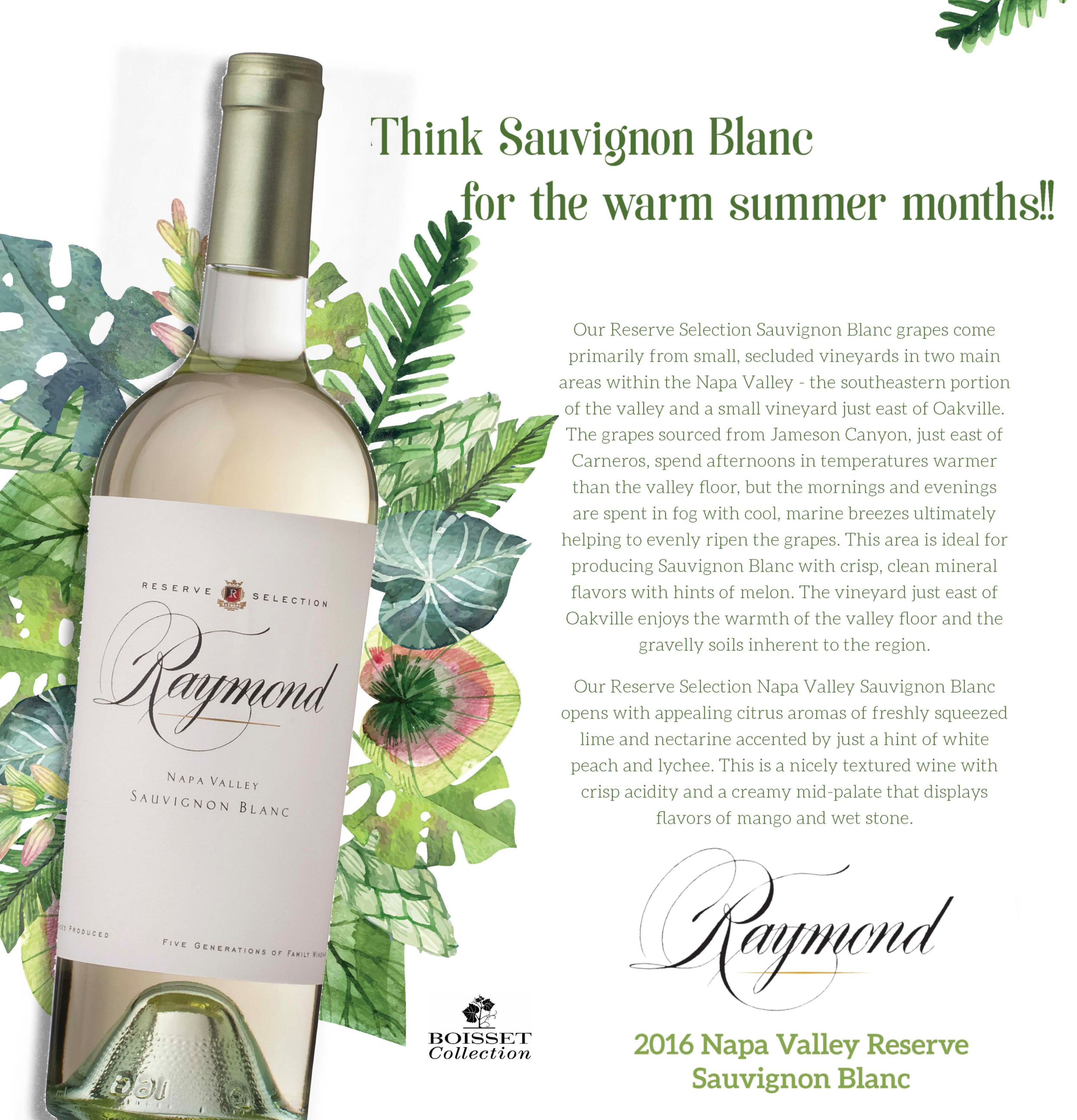 SPECIAL PRICE - Raymond Napa Valley Reserve Sauvignon Blanc 2016