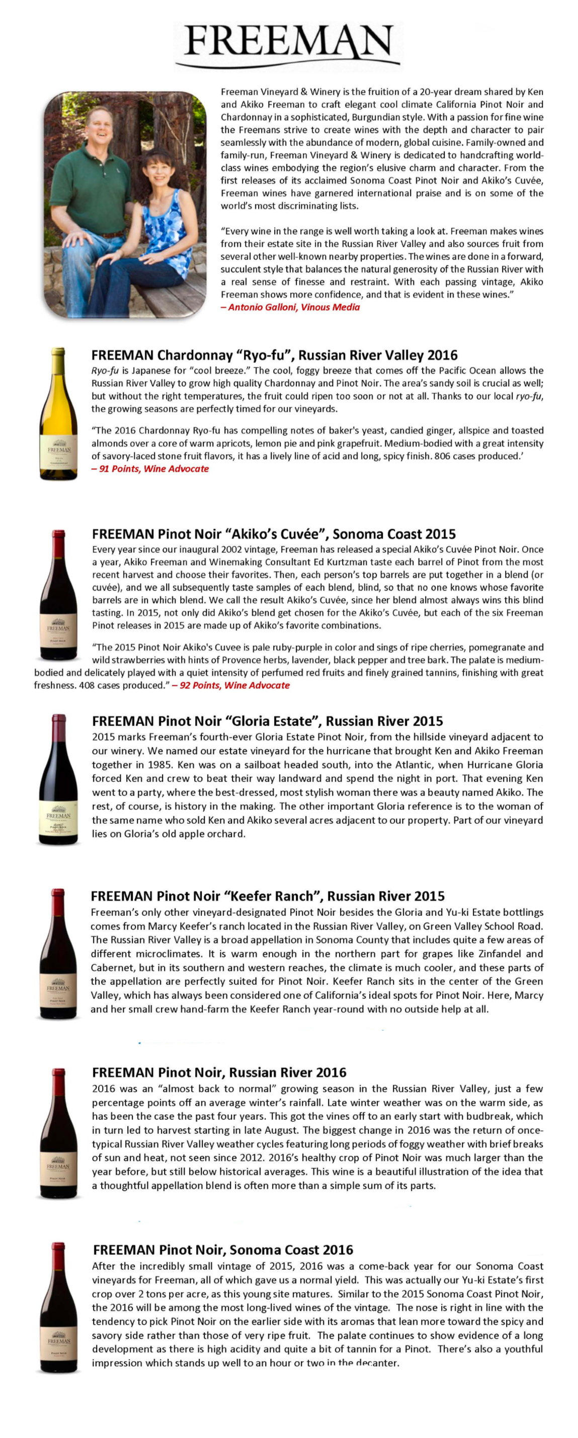 SPECIAL PRICE - Freeman Vineyards Portfolio