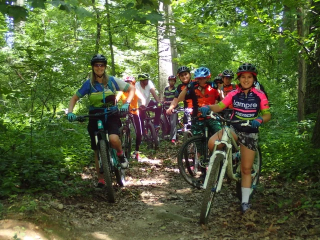 Andree Sanders, pictured on far left with some of Trips for Kids Metro New York's program participants.