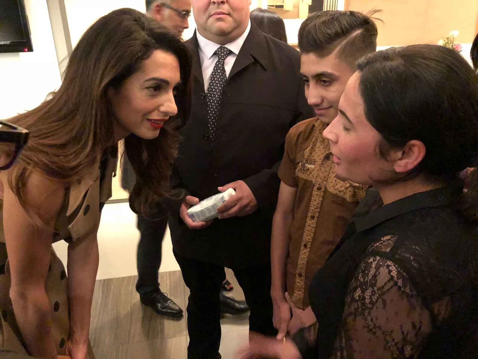 Melkeya & Hazal speaking with Amal at Roy Thomson Hall