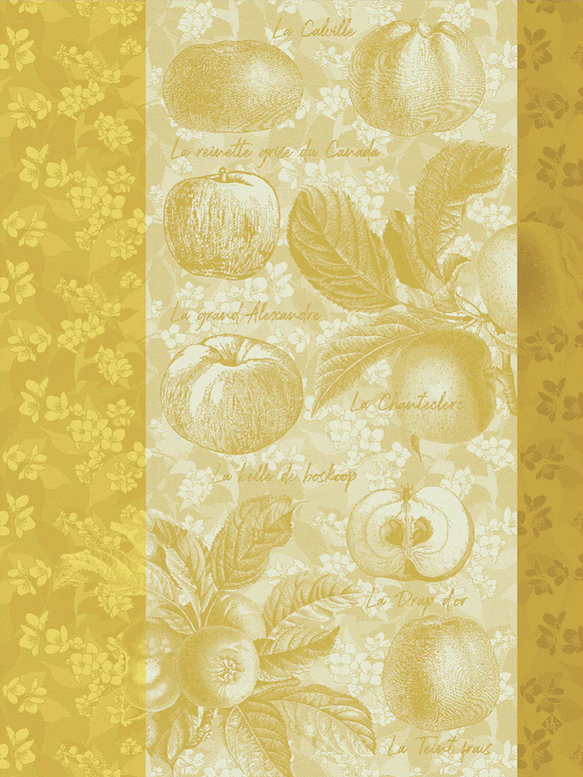 Le Jacquard Francais Pommes à Croquer Yellow Kitchen Towel