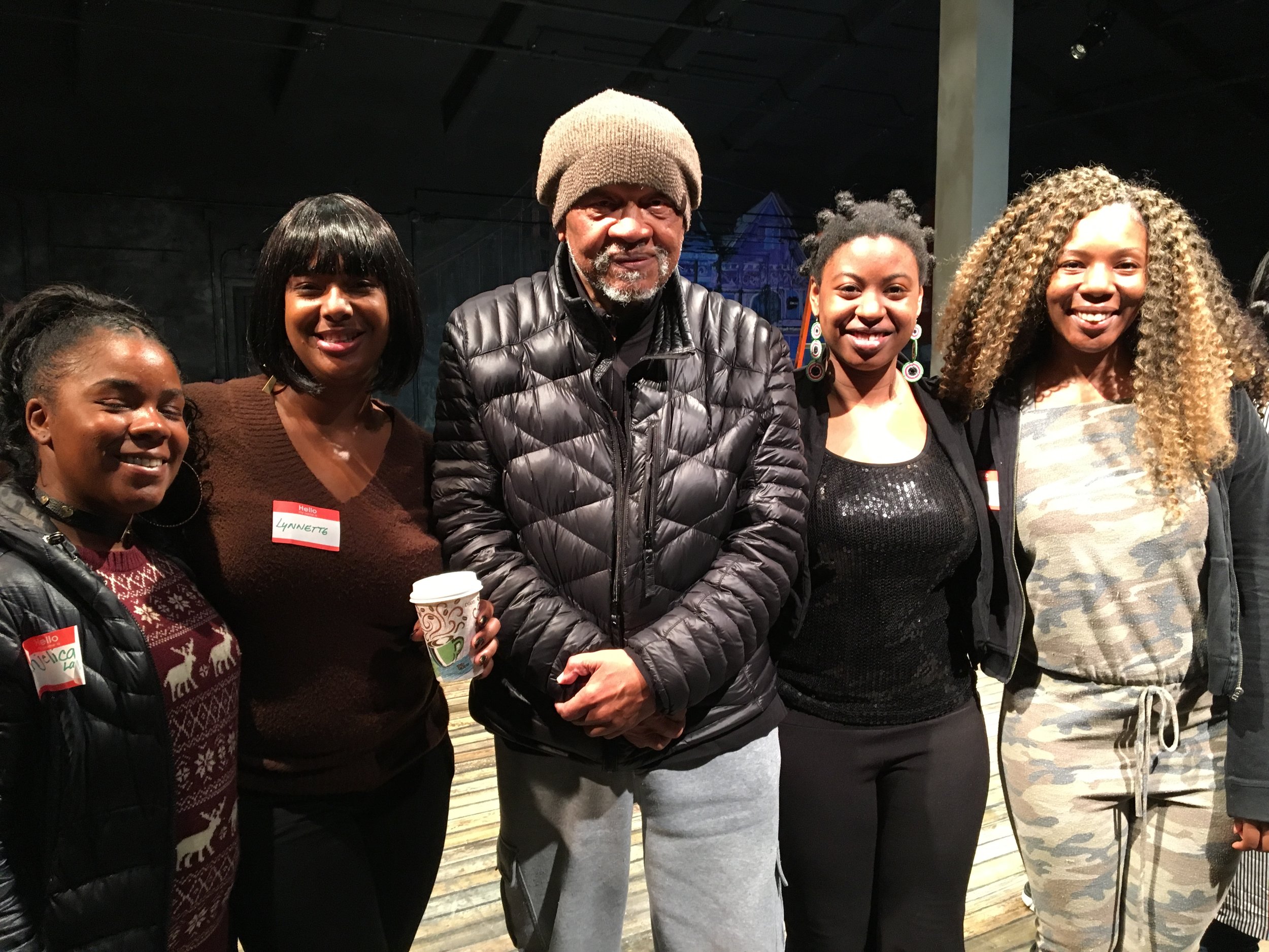 Ishmael Reed with Laney College Students. Photograph by Carla Blank.