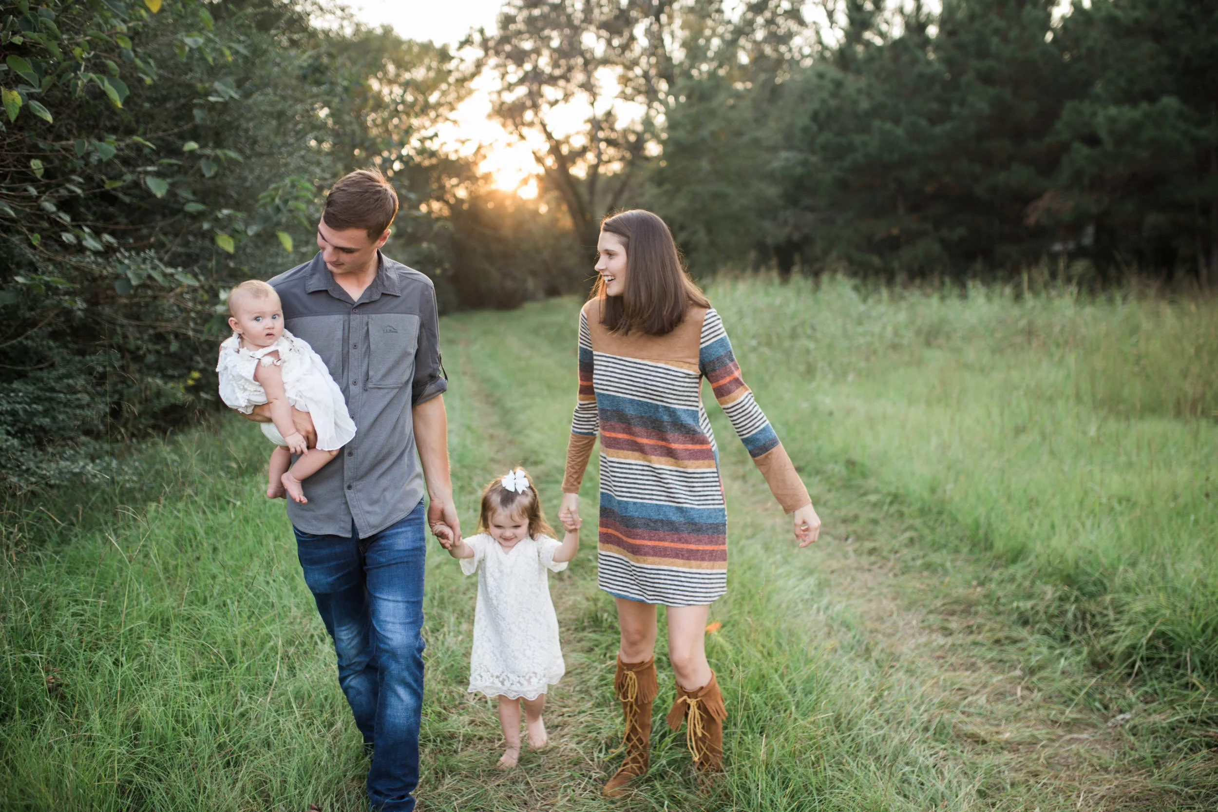 Happy beautiful natural family photo
