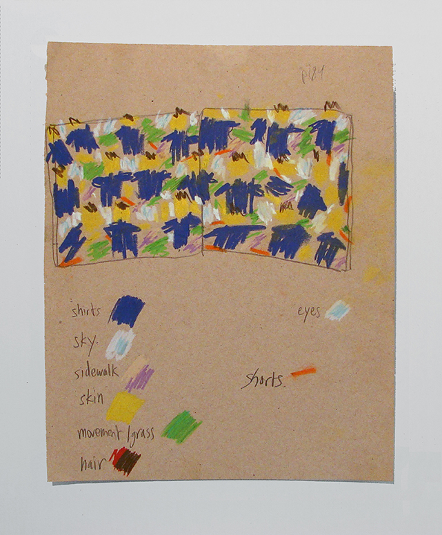   Study for Getting in Shape , 2011 pastel and graphite on paper, 11 x 8.5” 