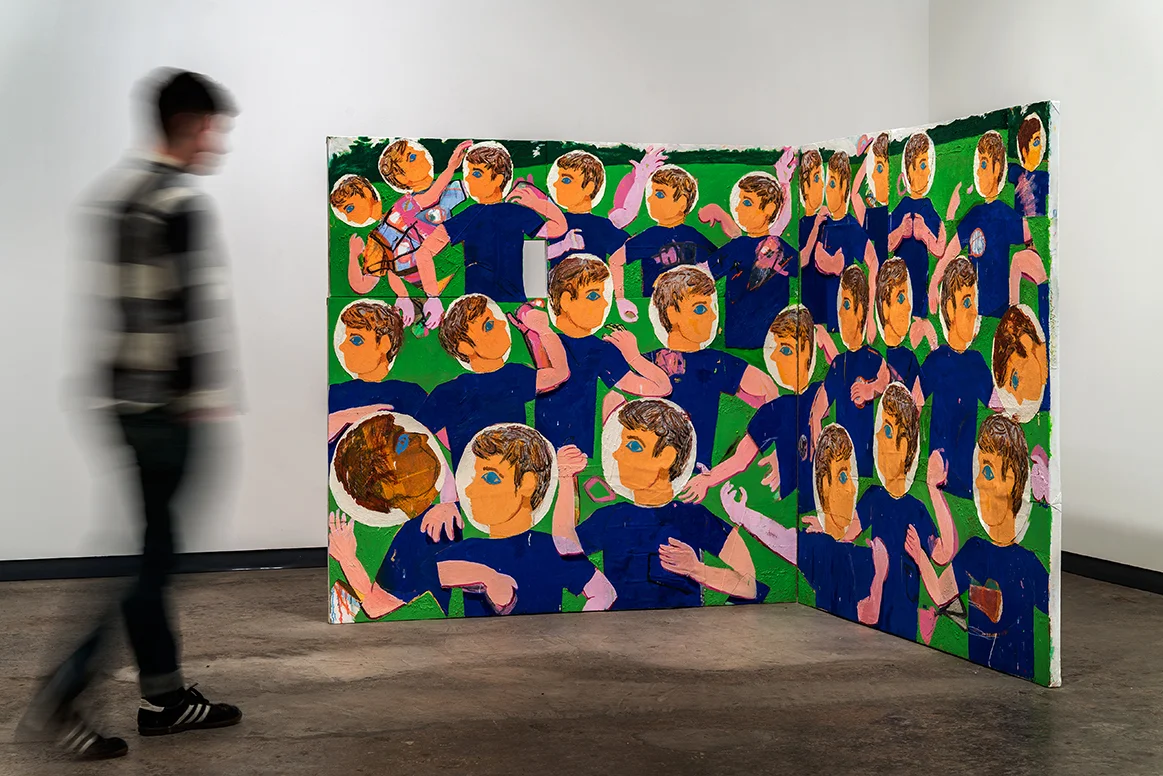   Getting in Shape , 2011 oil on canvas sculpture, 67 x 70 x 70” 