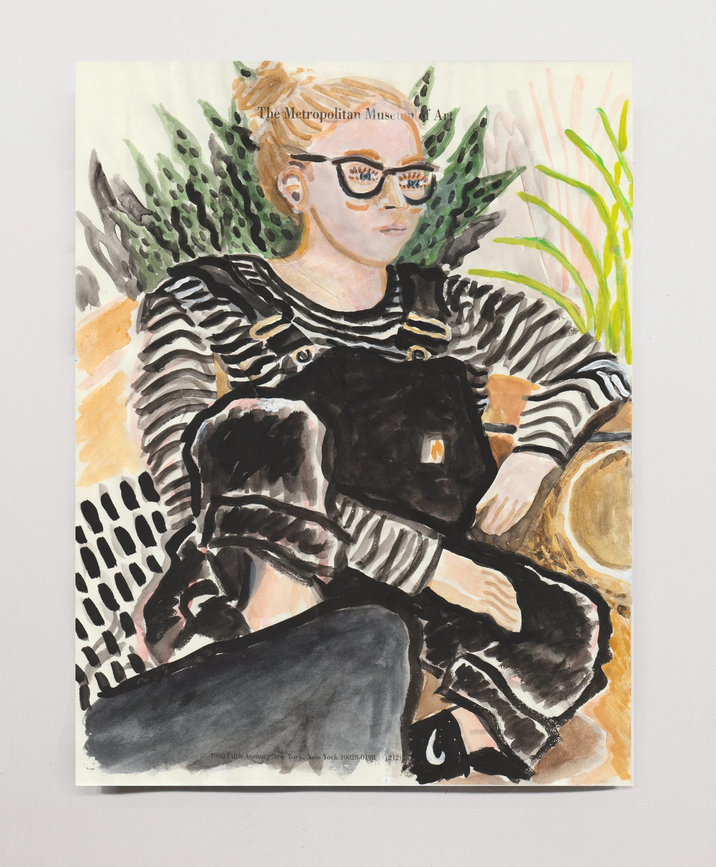   Aubrey (Carharts)  , 2019 watercolor on paper, 11 x 8.5” 