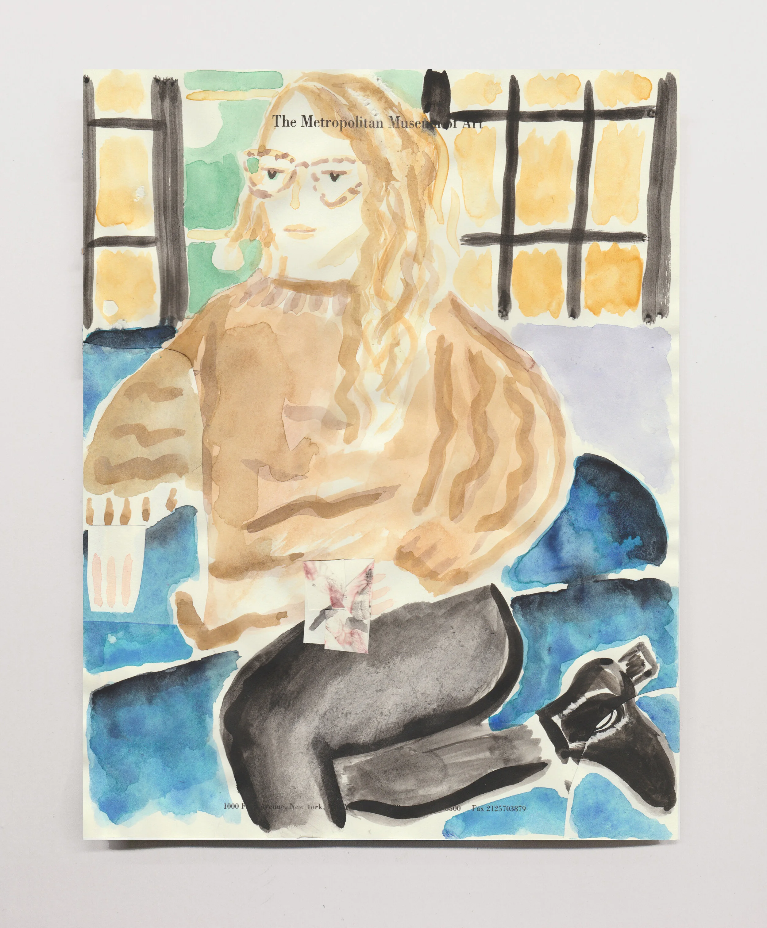   Drinks at the Hotel Bar  , 2020 watercolor on paper, 11 x 8.5” 