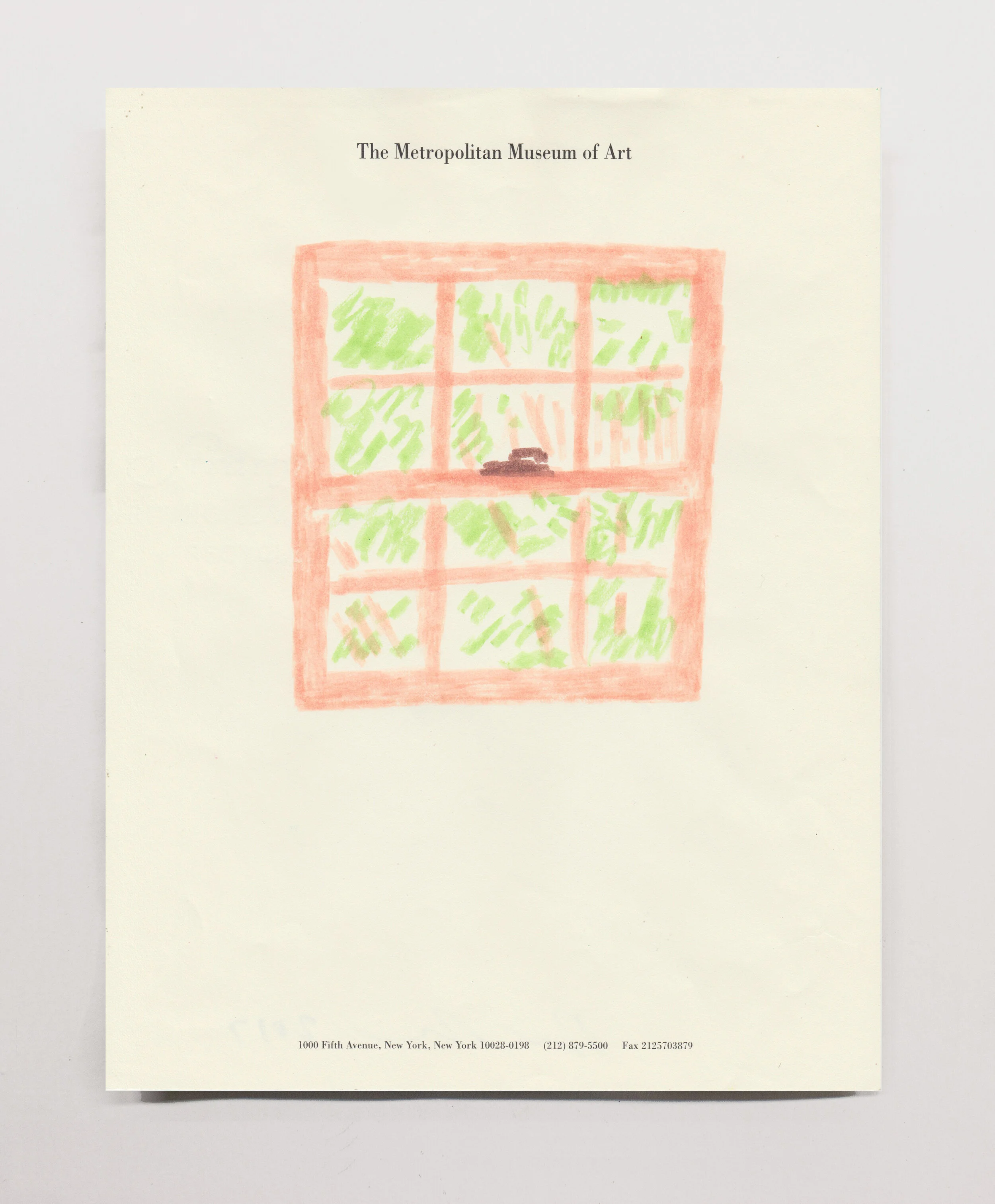   Amagansett Window  , 2017 marker on paper, 11 x 8.5” 