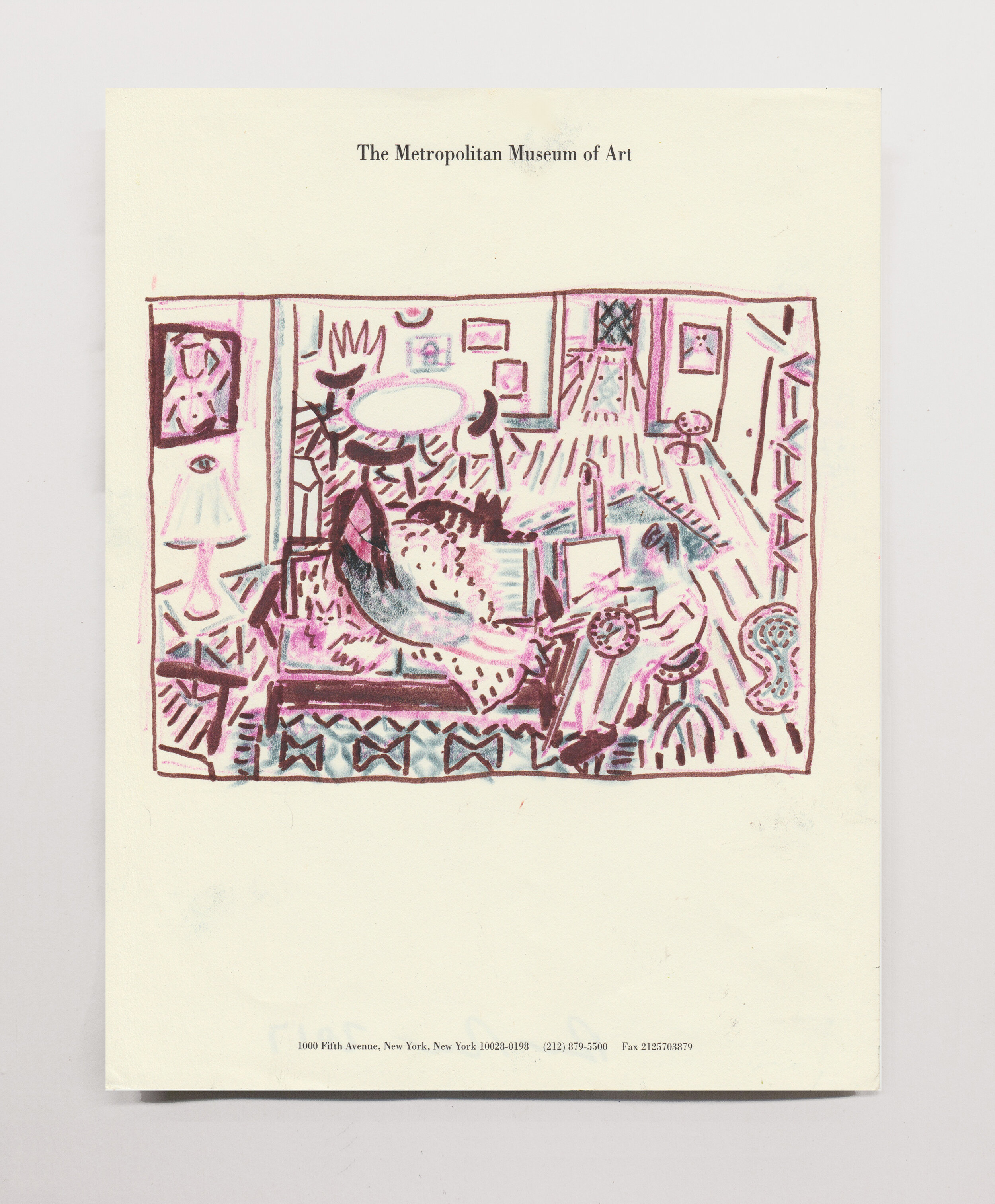   The Artist Paints His Muse  , 2016 marker on paper, 11 x 8.5” 