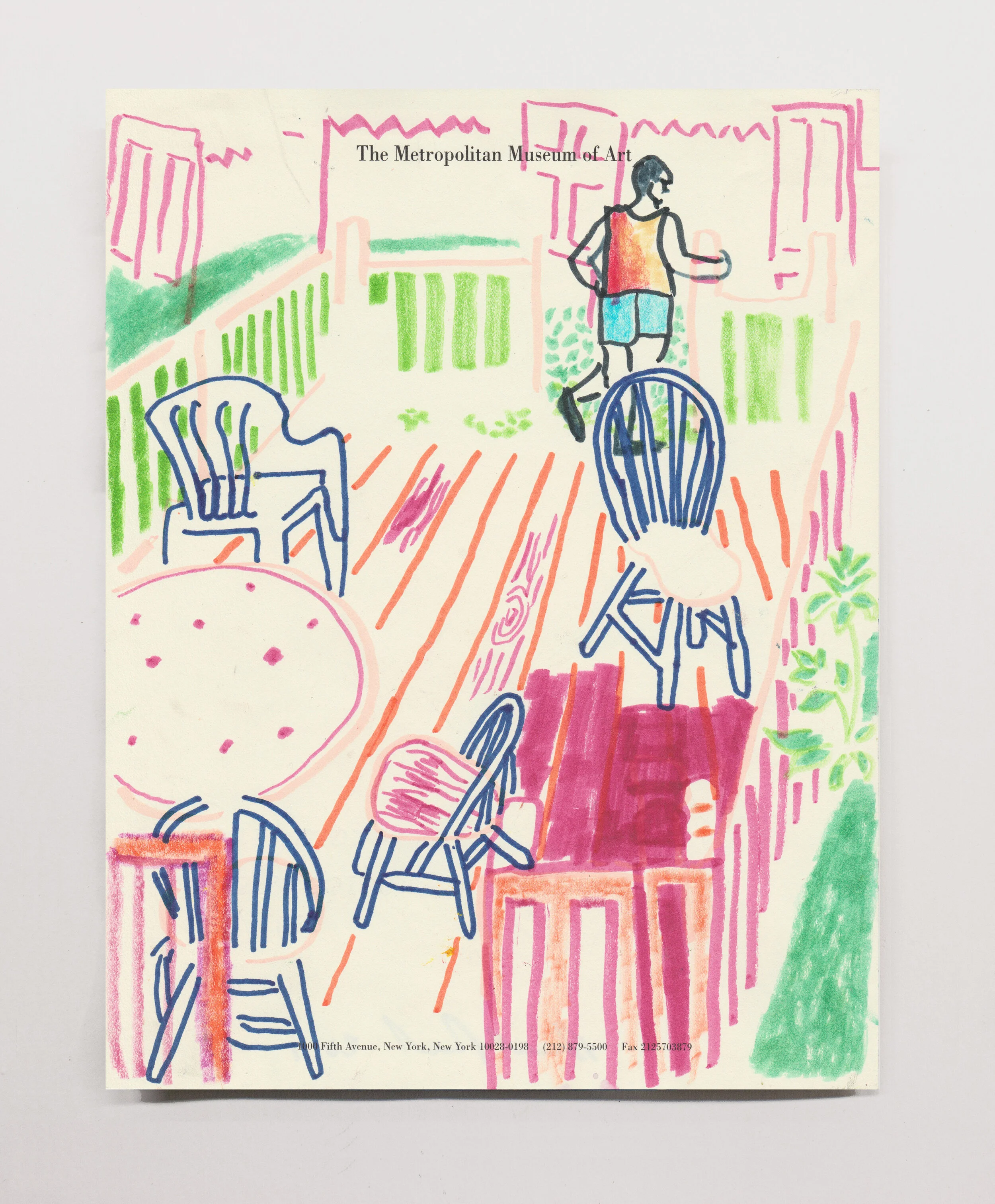   Backyard Chairs  , 2017 marker on paper, 11 x 8.5” 