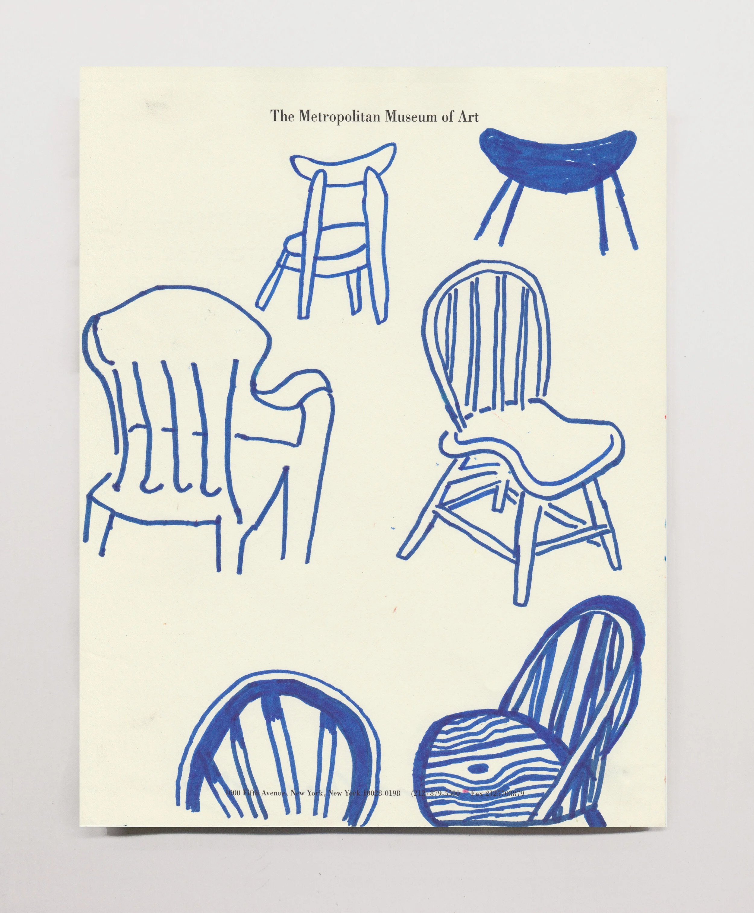   Chairs  , 2017 marker on paper, 11 x 8.5” 