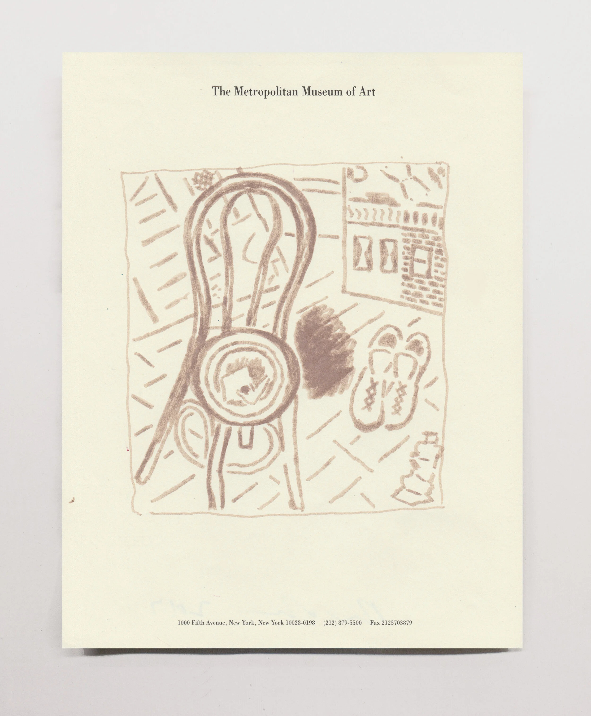   Studio Chair  , 2017 marker on paper, 11 x 8.5” 