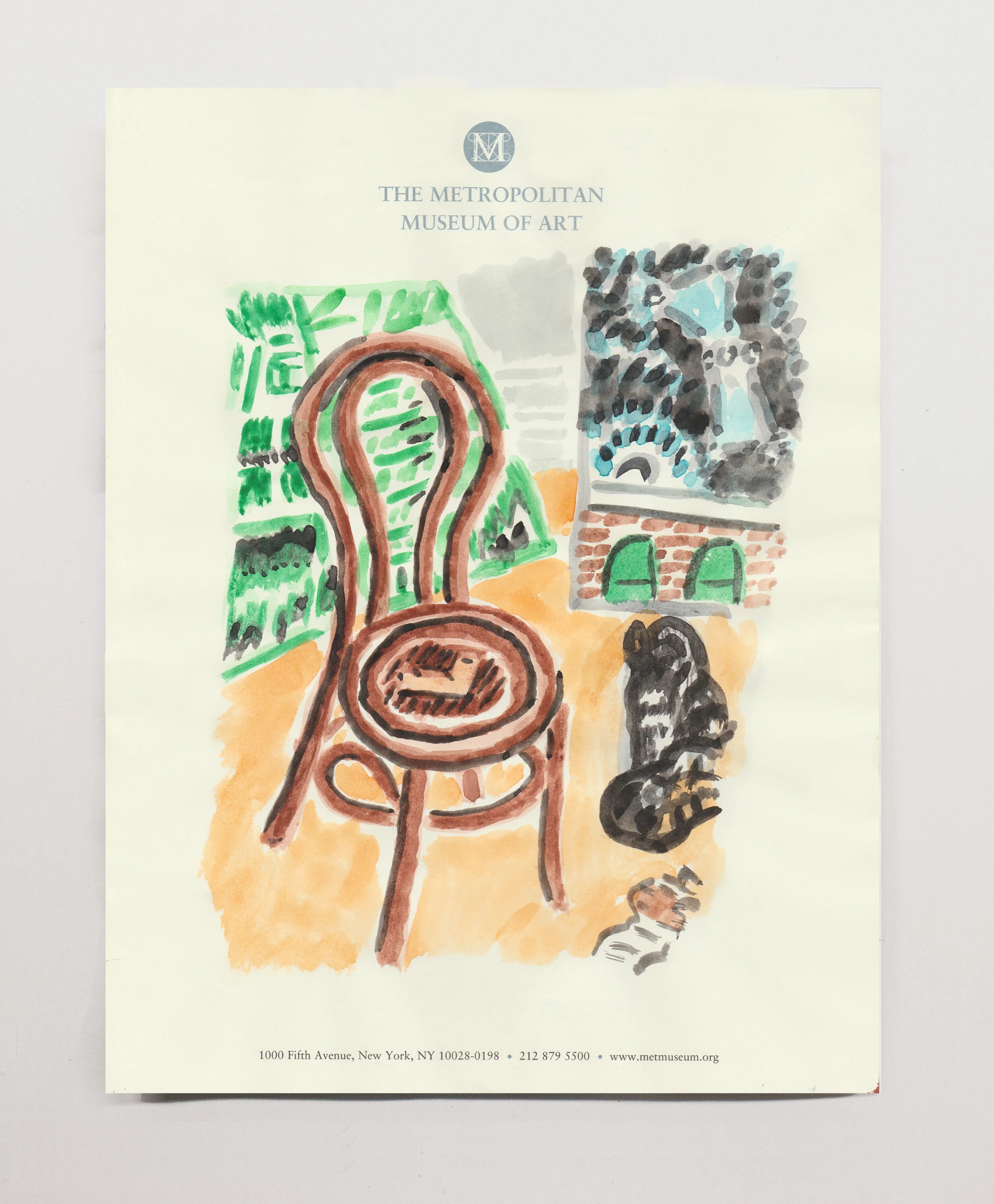   You and Me and The Moon (Studio Chair)  , 2018 Watercolor on paper, 11 x 8.5” 