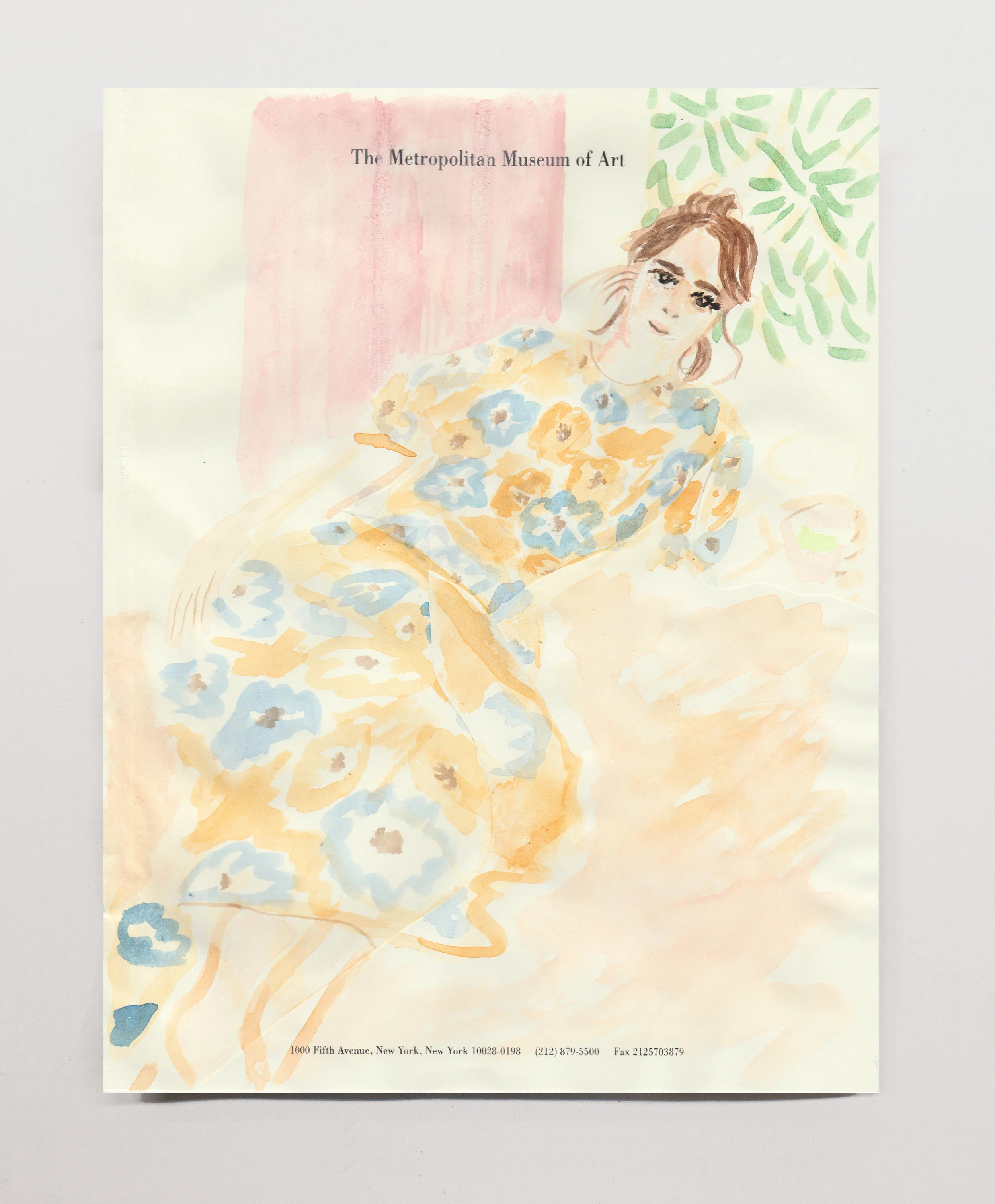   Mallory (Flower Dress)  , 2020 Watercolor on paper, 11 x 8.5” 