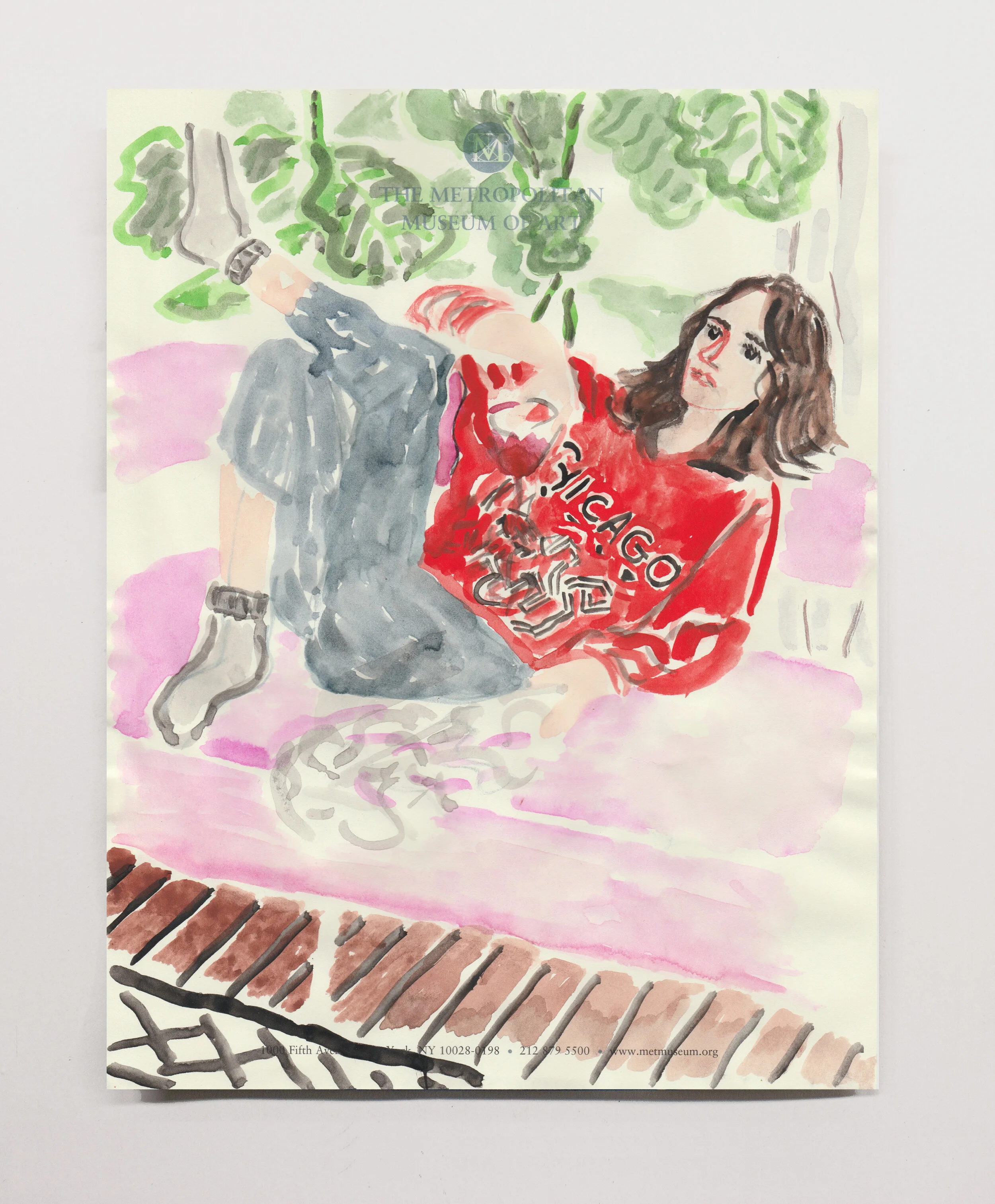   Mallory (Pink Couch  , 2019 Watercolor on paper, 11 x 8.5” 