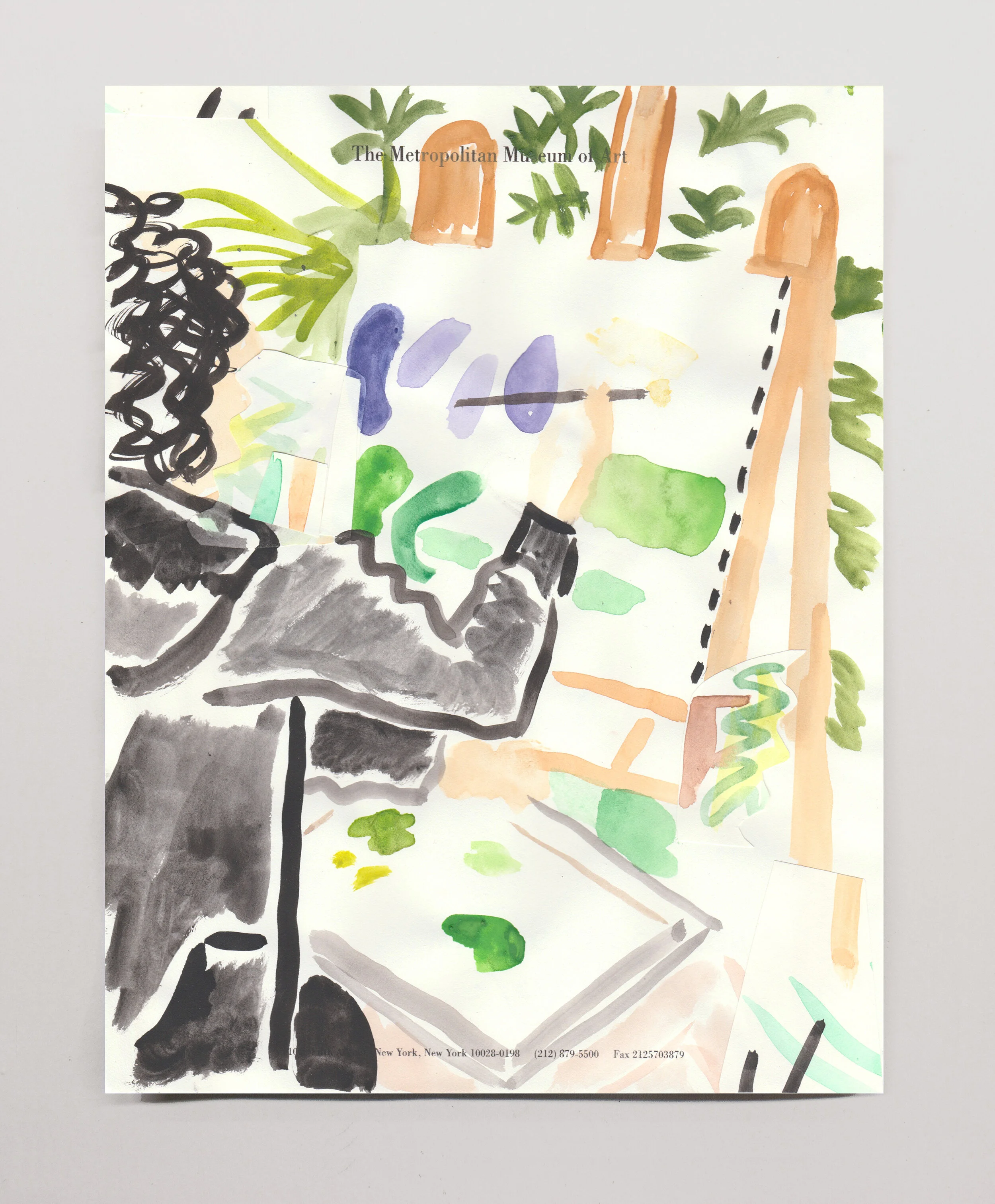   Painter Painting  , 2020 watercolor on paper, 11 x 8.5” 