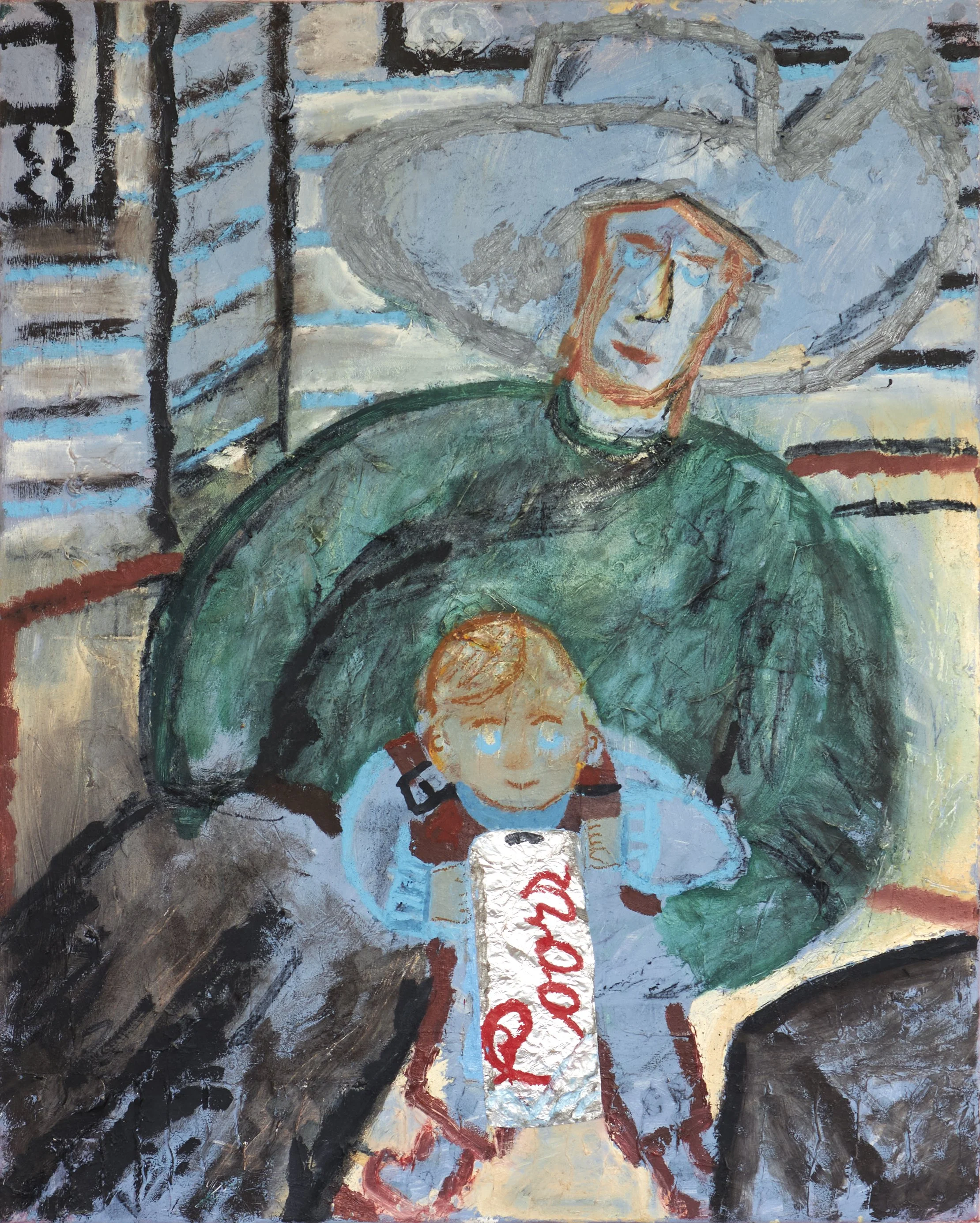  Ray’s First Beer , 2026 Oil on canvas, 36 × 29” 