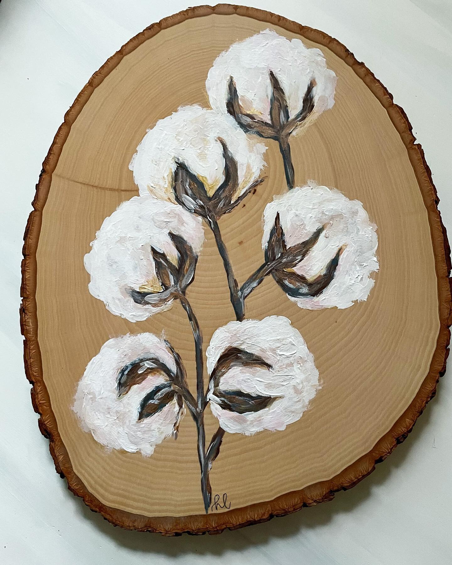 Cotton stems on wood slices

1 - Approximately 10x14, $60
2 - Approximately 9x12, $50