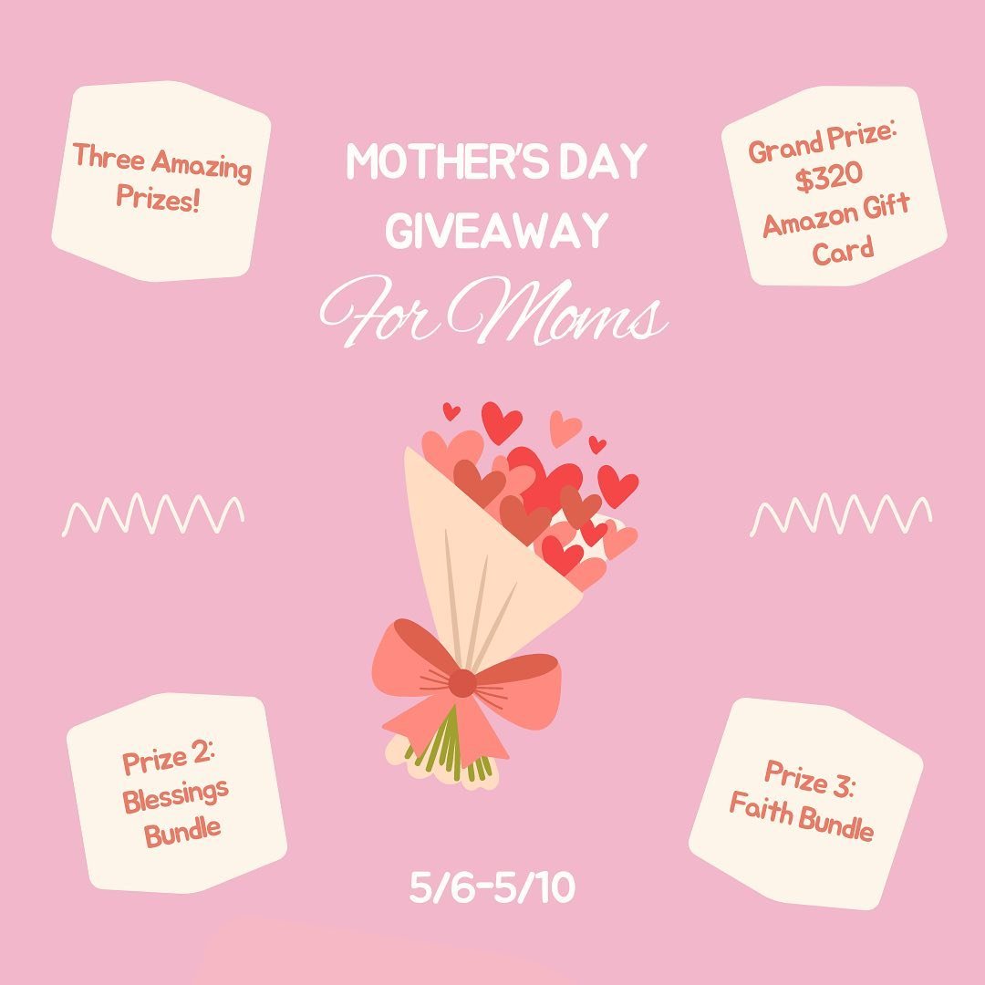 📣CALLING ALL MOMS! I&rsquo;ve teamed up with some amazing friends who want to bless fellow moms this Mother&rsquo;s Day. You work hard all year and we want to bless you!
&nbsp;
We&rsquo;re giving away three incredible prizes to three lucky moms.
🌸 