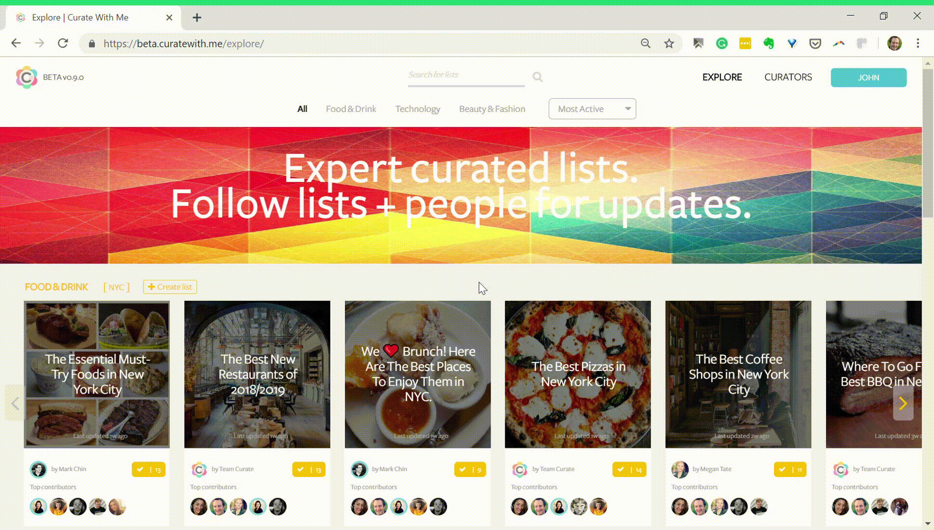 For Curators Only: How to Create A New List (Click To Enlarge)