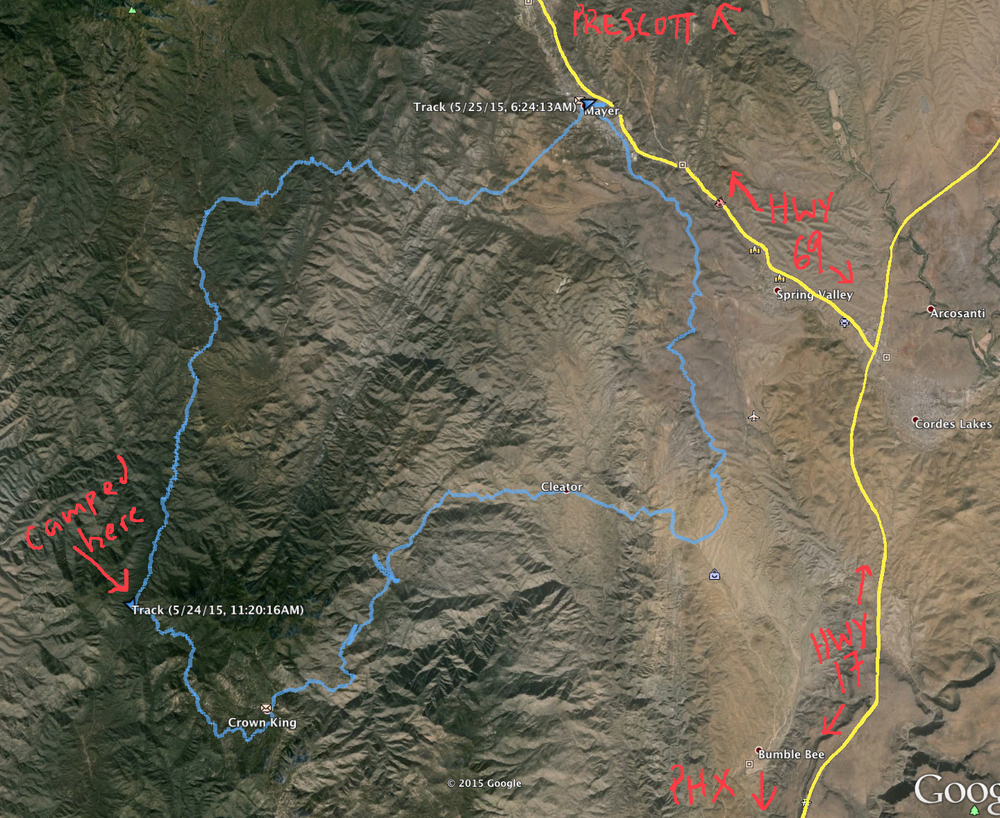 Overview of the route. My track is the blue one.