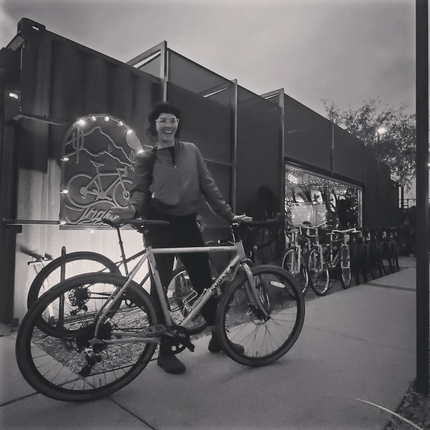 Artsy b&amp;w to make up for a dirty photo lens. 🖤🤍

This potato quality photo features a lovely human being (and adventure rider) with her new Surly Midnight Special! Thanks a whole lot Milisa! It's been really cool getting to know ya. Let's go ri
