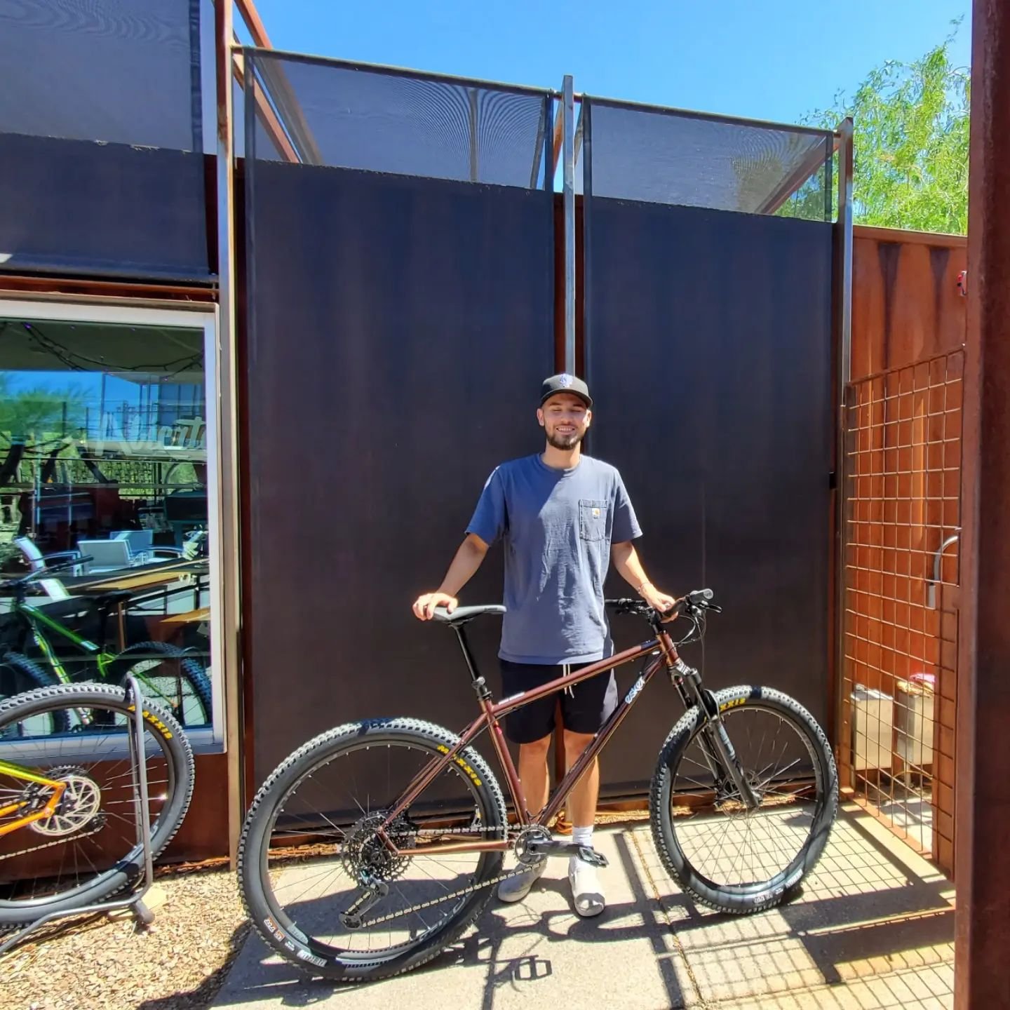 New Bike Day!!

Q: Can a quadruple-butted steel frame weigh less than aluminum or even carbon fiber? 
A: Yes! And it'll ride better, too! Steel has this amazing ability to soak up those little vibrations we encounter on the trail (and Tucson roads 😅