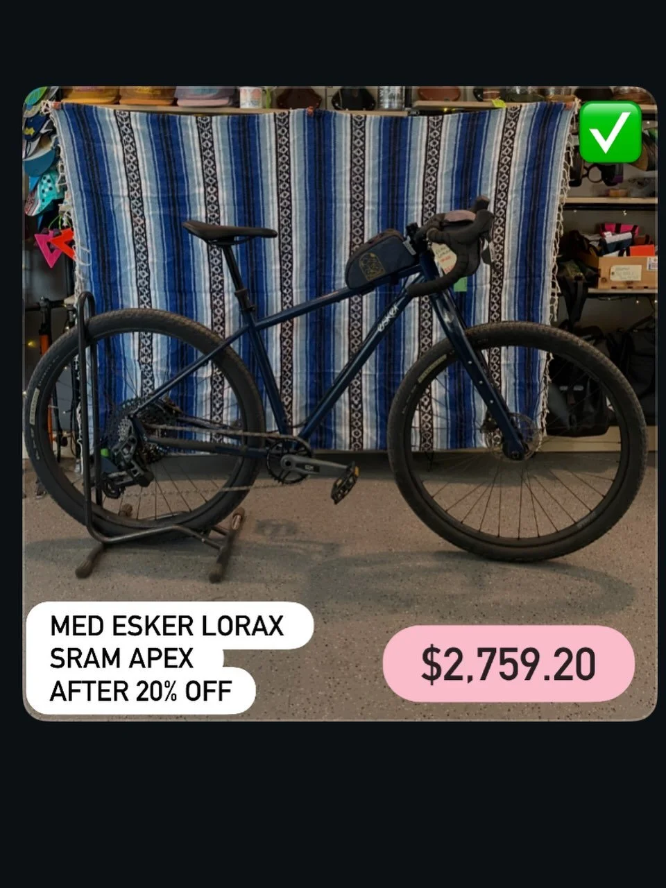 Sale! Sale! Sale! Come take a look at what we have in stock! 20% all bikes on the floor! This is a small % of what we have available!