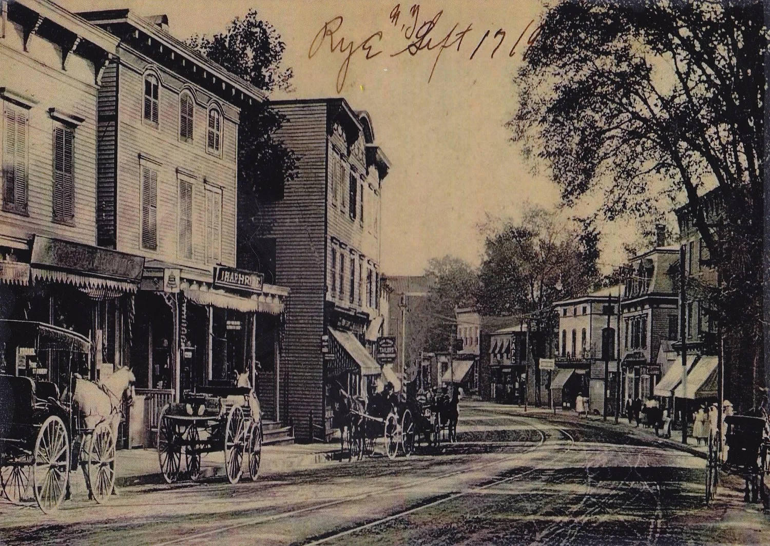 View down Purchase Street c. 1900