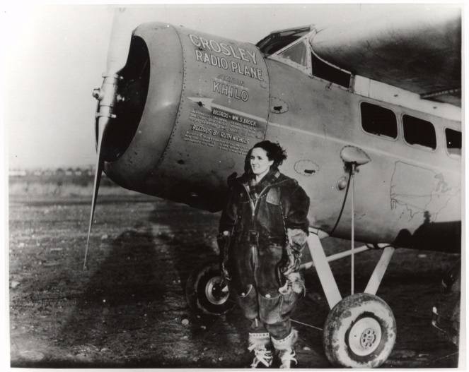 Ruth Nichols with her plane, a Lockheed Vega, in 1931. Photo Credit: National Air and Space Museum, Smithsonian Institute.