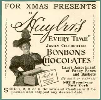 An 1897 advertisement for Huyler’s Chocolate Bonbons
