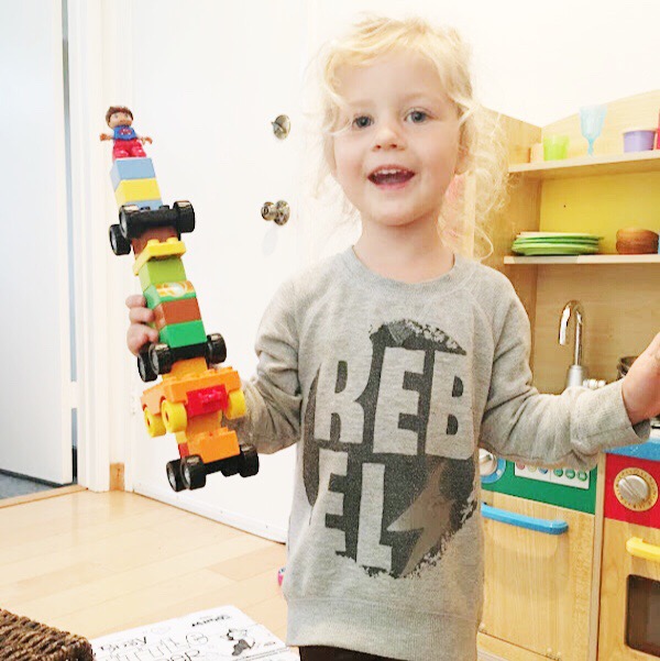 Rosie's "super car" Lego creation.