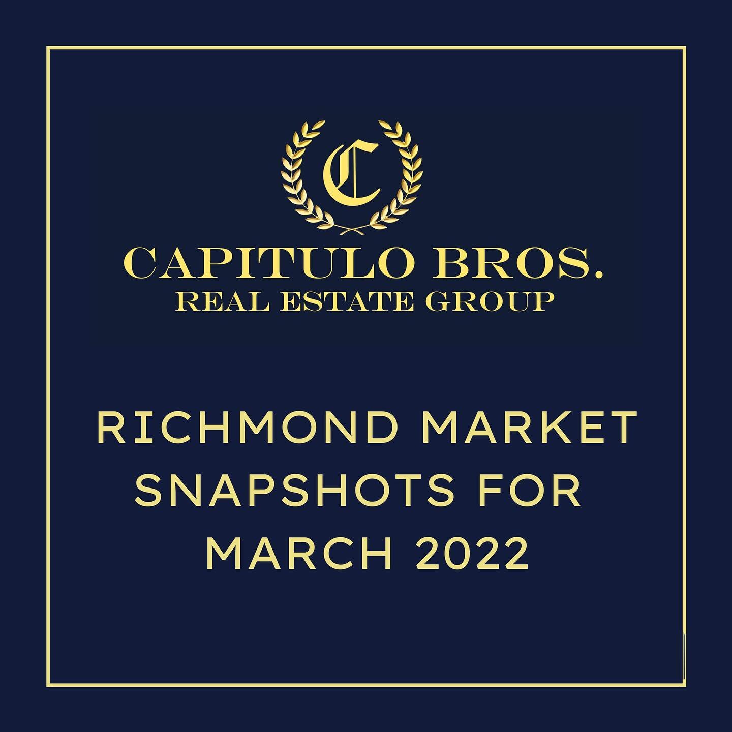 Richmond Statistics and Market Performance: March 2022

The month of March 2022 saw similar levels of properties sold for Detached Homes in Feb. However, Apartments and Townhomes saw a HUGE increase in properties SOLD with a 29% and 61% increase, res