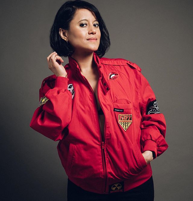 Every jacket is one of a kind and custom made to bring out your inner &ldquo;Rock Star&rdquo;. Check out DJ @katieotro rocking the red #membersonly with @kissonline @megadeth @kingdiamondofficial patch work.
.
.
.
.
#MEWbyMatthew #mew4u #membersonly 