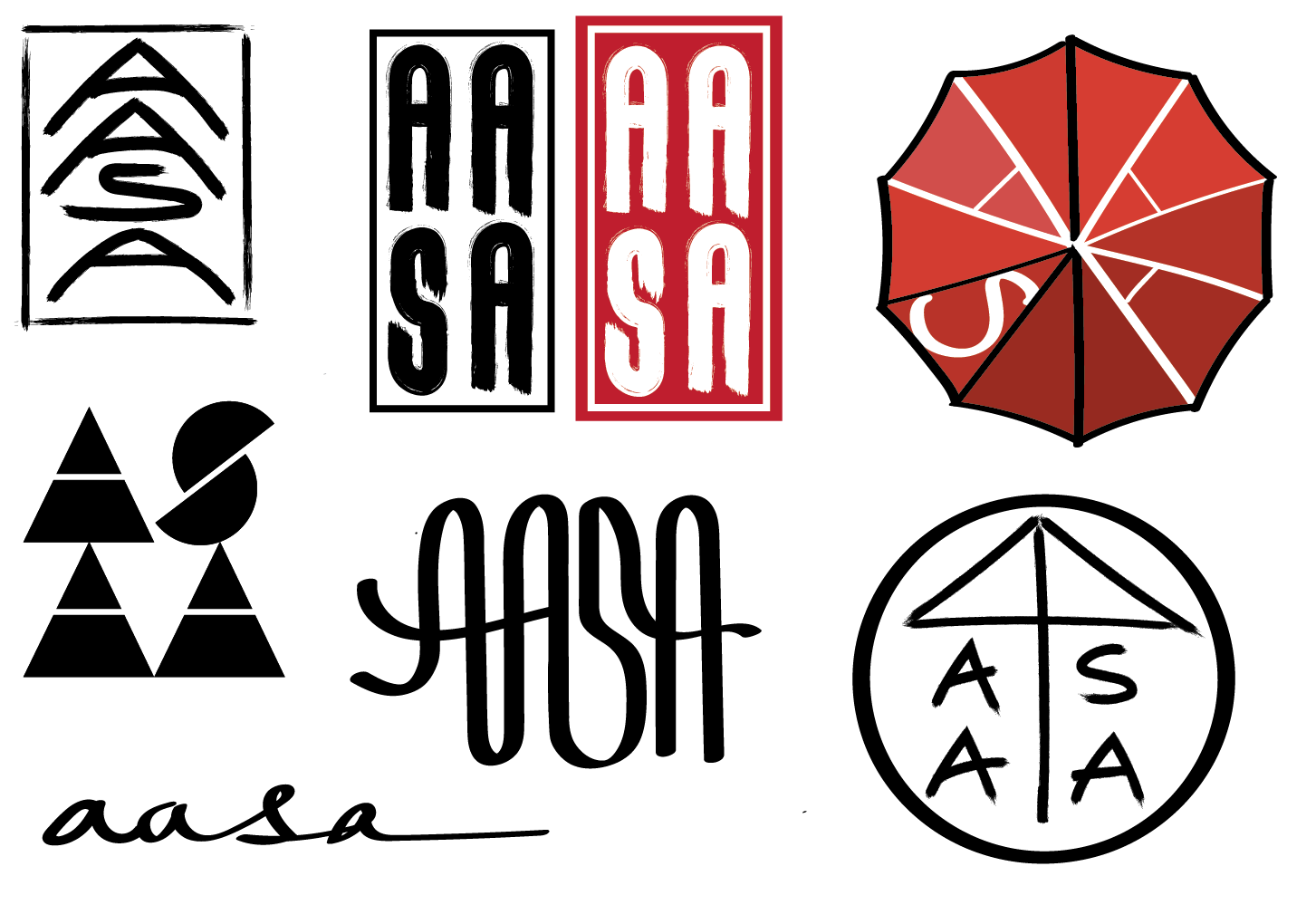  logo design work for Stanford's Asian American Student Association (AASA), 2017 