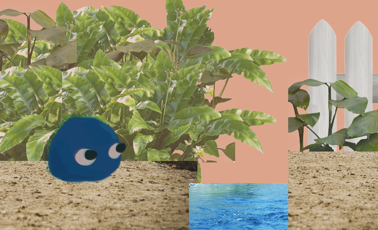  Digital collage rendition of a  memory of a children’s computer game. 