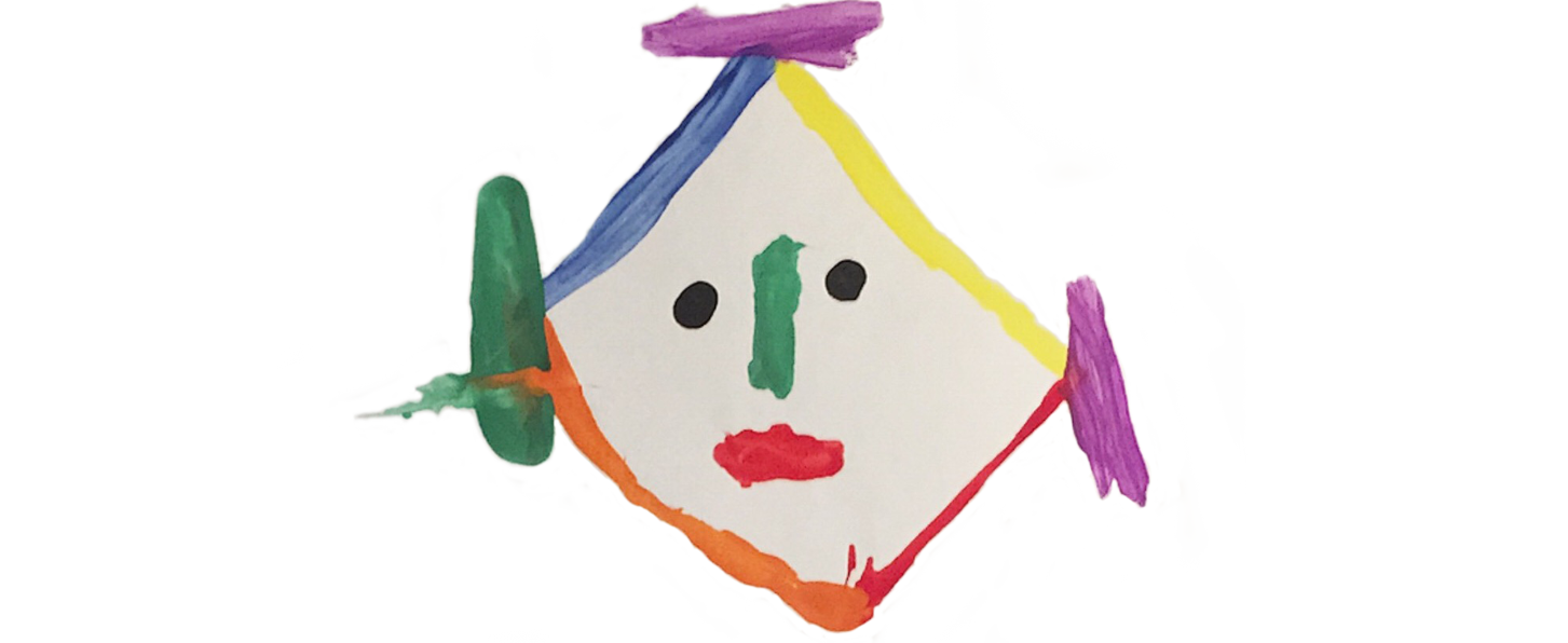 a child's painting of a face