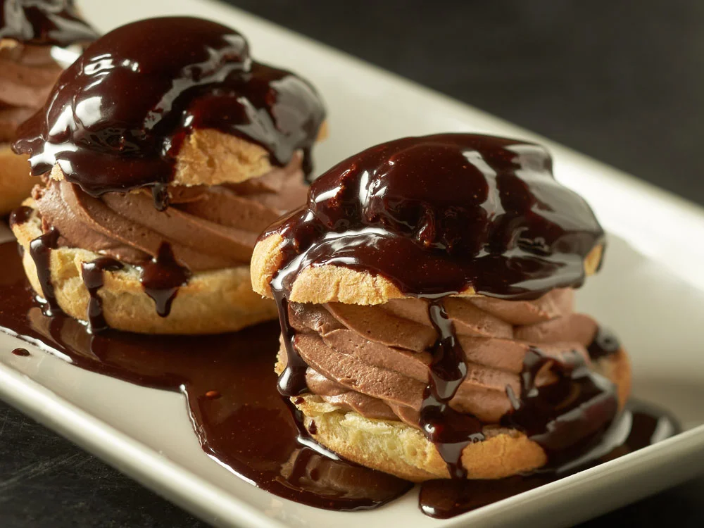 Malted Chocolate Mousse Profiteroles