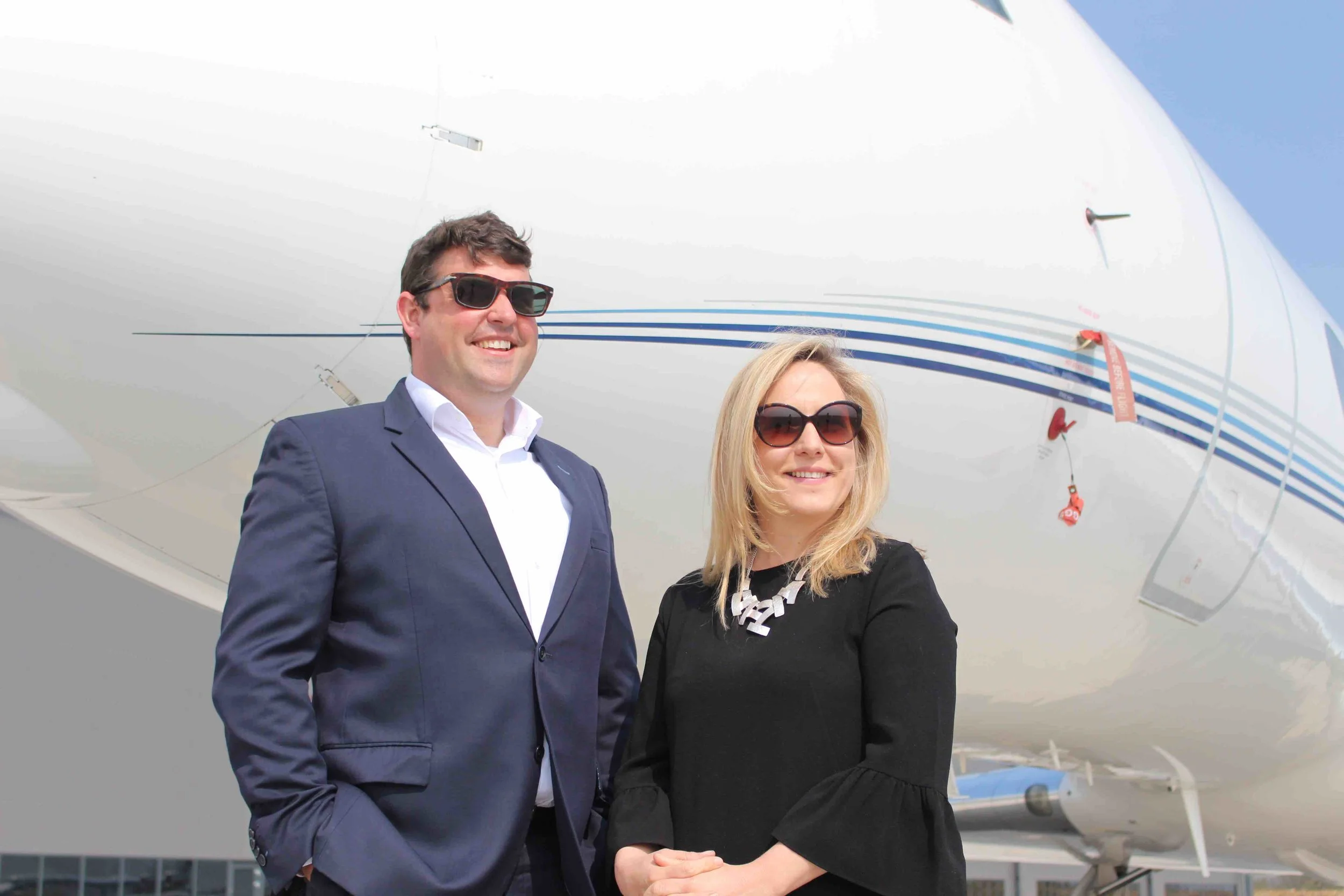 Alasdair Whyte and Louisa Whyte at London Biggin Hill Airport