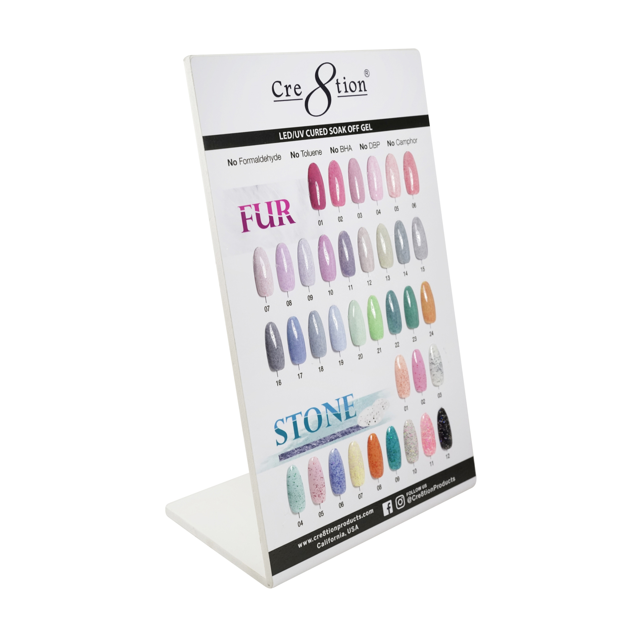 37076 - Fur Gel Display Product Size: 10 in. x 6.25 in.