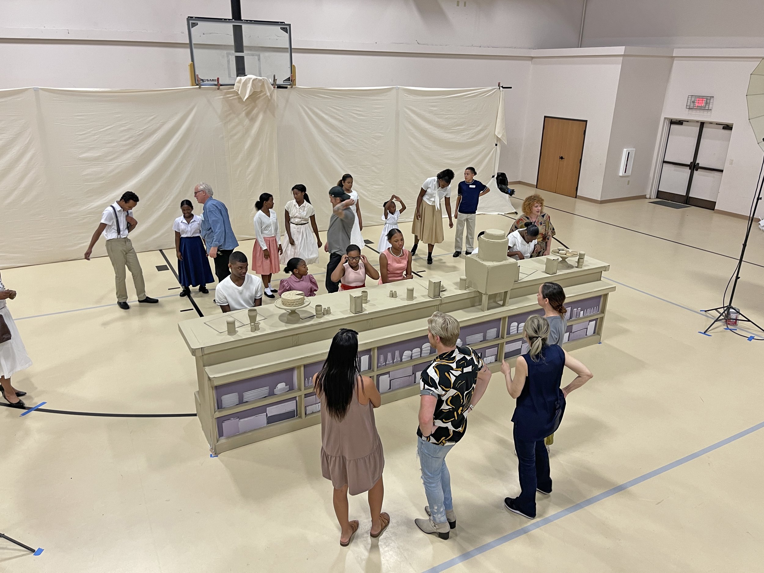 Photo shoot for the National Clara Luper Sit-in Plaza Monument