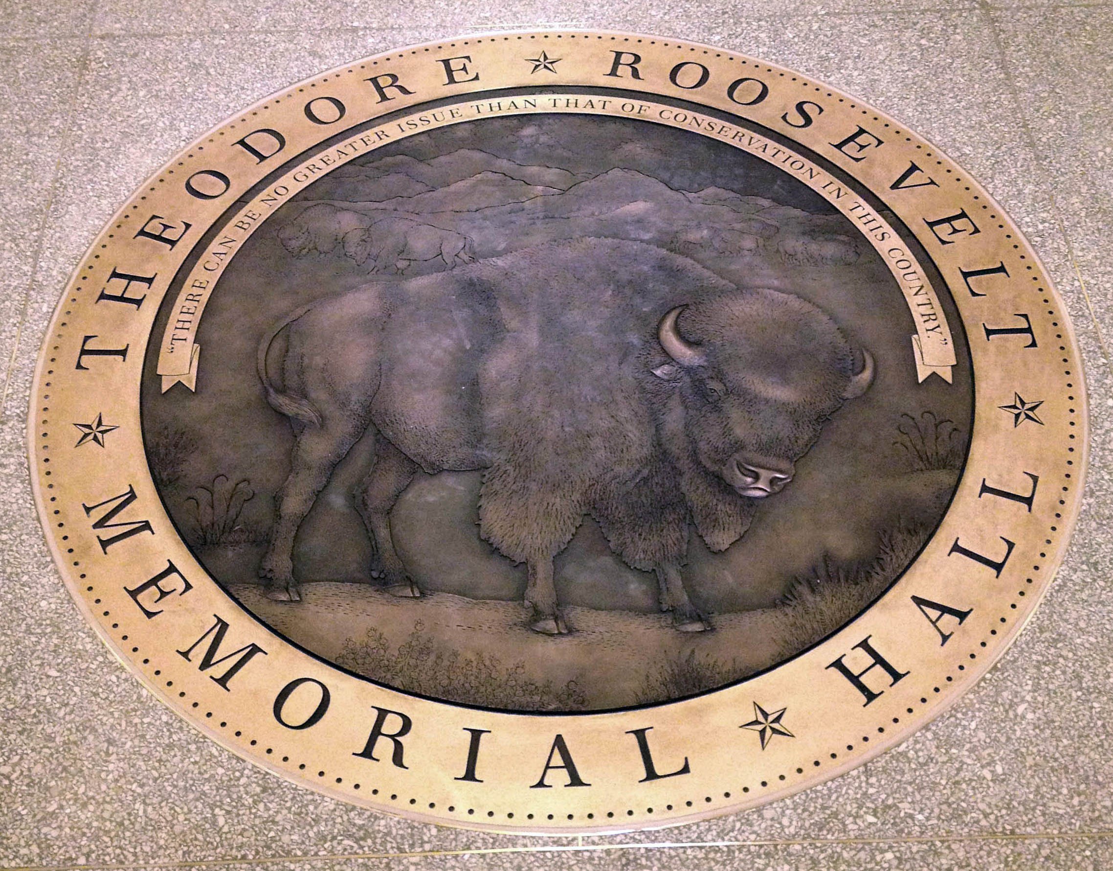 Bronze Medallion-Theodore Roosevelt Memorial Hall, American Museum of Natural History, NY