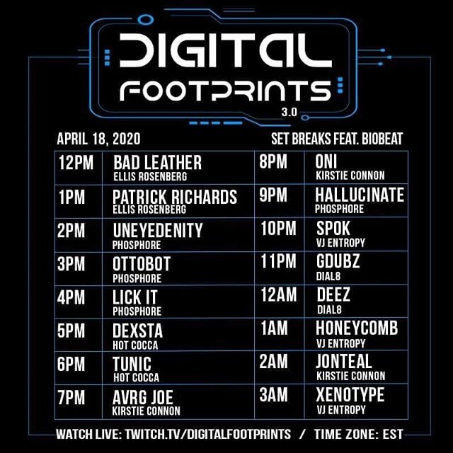 Catch me tonight at midnight (est) via @digitalfootprintslive !!