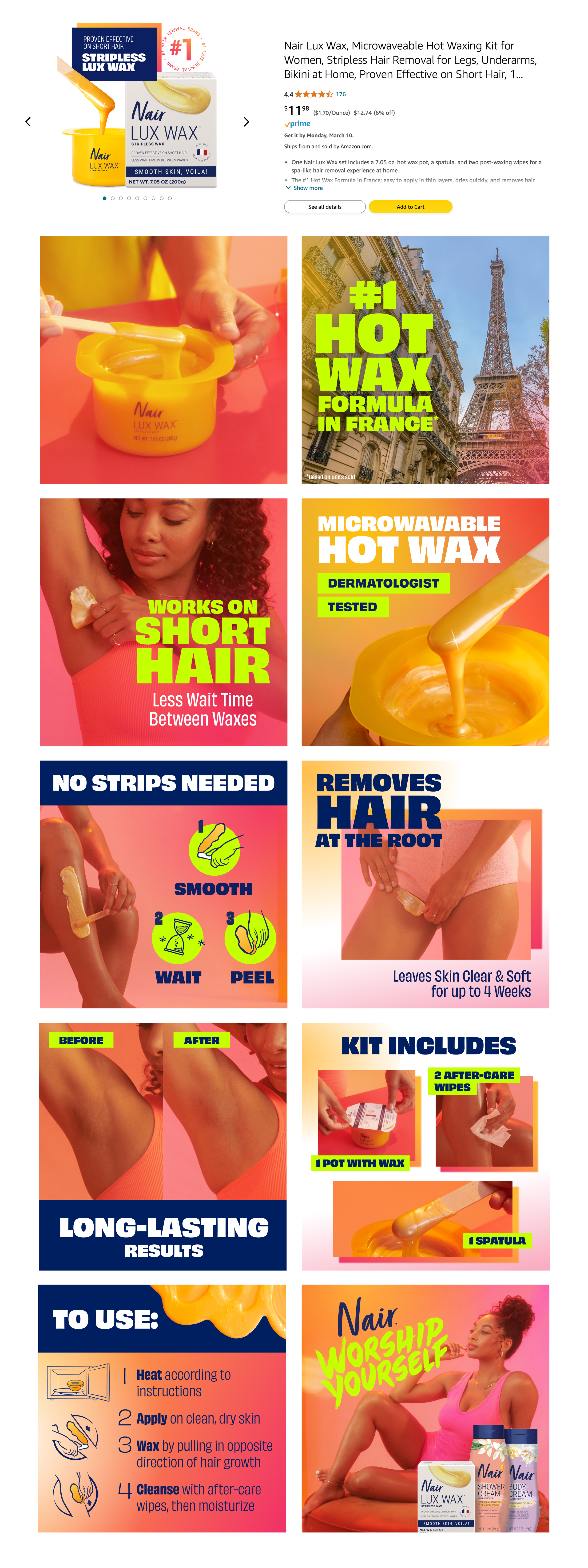 Nair Lux Wax above the fold.