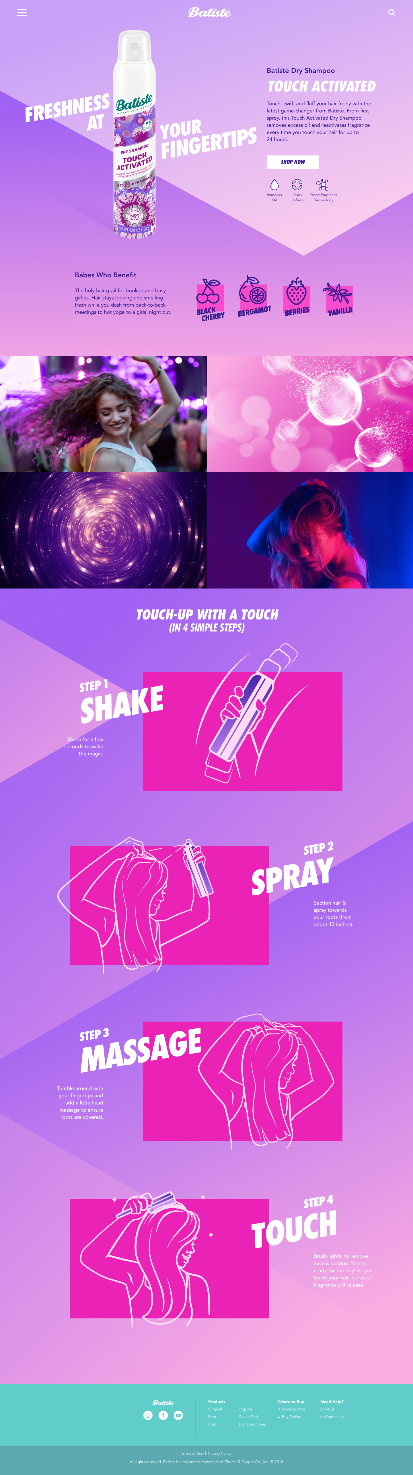 Touch Activated landing page.